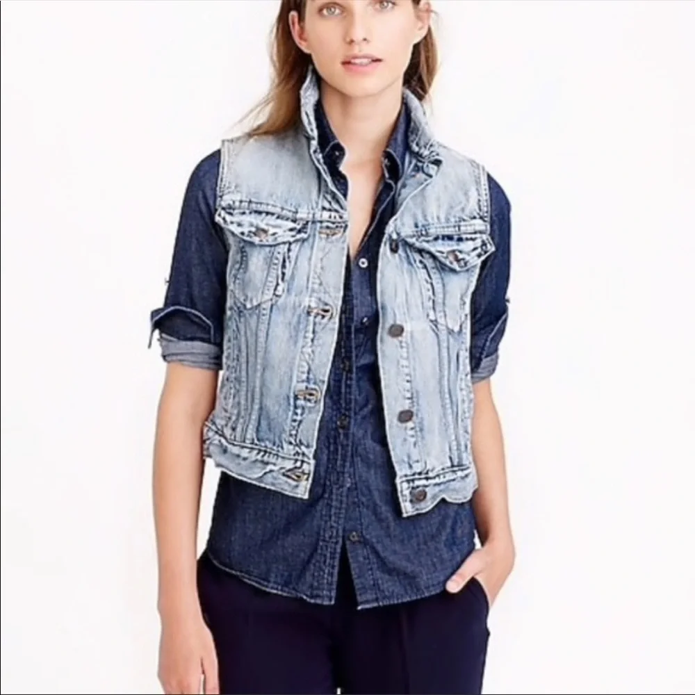 J. Crew | Denim Vest Indigo Patina Wash Size Small